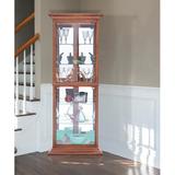 Darby Home Co Gladstone Lighted Corner Curio Cabinet Wood in Brown, Size 70.0 H x 27.0 W x 19.5 D in | Wayfair DABY9123 40331944