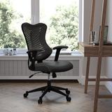 Flash Furniture High Back Designer Mesh Executive Swivel Ergonomic Office Chair w/ Adjustable Arms Upholstered, Leather in Black | Wayfair