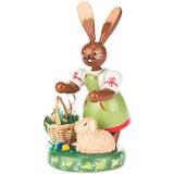 The Holiday Aisle® Dregeno Easter Rabbit w/ Lamb Wood in Brown/Green, Size 4.0 H x 2.25 W x 2.0 D in | Wayfair THLA6069 40242939