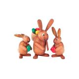 The Holiday Aisle® 3 Piece Dregeno Easter Rabbit Egg Hunt Set Wood in Brown/Green/Red, Size 2.0 H x 1.5 W x 1.5 D in | Wayfair THLA6195 40243066