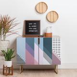 East Urban Home 2 Door Accent Cabinet Wood in Blue/Brown, Size 38.0 H x 38.0 W x 20.0 D in | Wayfair EUAH7867 39871647