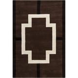 Everly Quinn Daquane Cross/White Area Rug Wool in Black/Brown/White, Size 72.0 W x 0.75 D in | Wayfair EYQN5264 43191628