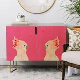 East Urban Home Hello Sayang Hello Polly Credenza Wood in Brown/Yellow, Size 30.0 H x 38.0 W x 20.0 D in | Wayfair EUNM4882 46073291