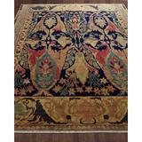 Exquisite Rugs Jurassic Oriental Hand-Knotted Wool Beige/Gold Area Rug Wool in Blue, Size 96.0 W x 0.5 D in | Wayfair 9368-8'X10'
