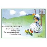 Buyenlarge My Easter Greetings Graphic Art in Brown/Gray/Green, Size 24.0 H x 36.0 W x 1.5 D in | Wayfair 0-587-10932-7C2436