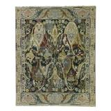 Exquisite Rugs Jurassic Oriental Hand-Knotted Wool Charcoal/Beige Area Rug Wool in White, Size 96.0 W x 0.4 D in | Wayfair 3800-8'X10'