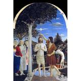 Buyenlarge Baptism of Christ by Piero Della Francesca - Unframed Graphic Art Print in Blue/Brown/Red, Size 66.0 H x 44.0 W x 1.5 D in | Wayfair
