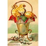 Buyenlarge 'Easter Greetings' Graphic Art in Green/Yellow, Size 30.0 H x 20.0 W x 1.5 D in | Wayfair 0-587-22976-4C4466