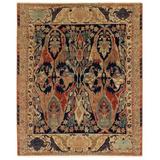 Blue Area Rug - Exquisite Rugs Jurassic Oriental Hand-Knotted Wool Beige/Gold Area Rug Wool in Blue, Size 108.0 W x 0.5 D in | Wayfair 9368-9'X12'