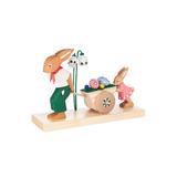 The Holiday Aisle® Dregeno Easter Rabbit Father & Daughter Wood in Brown/Green, Size 4.5 H x 6.75 W x 2.25 D in | Wayfair THLA6509 40243398