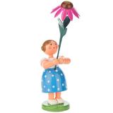 The Holiday Aisle® Dregeno Easter Blue Flower Girl Figurine Wood in Blue/Brown/Green, Size 4.5 H x 1.25 W x 1.25 D in | Wayfair THLA6510 40243399