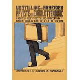 Buyenlarge Walking Down Steps by Harald Giersing Vintage Advertisement in Black/Yellow, Size 66.0 H x 44.0 W x 1.5 D in | Wayfair
