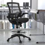 Ebern Designs Mignone Drafting Chair in Black/Yellow, Size 50.25 H x 26.0 W x 22.0 D in | Wayfair 5F2A77DCF89541419C9484F65FB45333