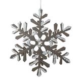 Gracie Oaks 6" Snowy Winter Glitter Tipped & White Snowflake Decorative Christmas Ornament Wood in Brown, Size 6.0 H x 6.0 W x 1.0 D in | Wayfair