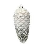 Gracie Oaks Pinecone Christmas Hanging Ball Ornament Set of 6 Glass in Green/White, Size 6.5 H x 2.75 W x 2.75 D in | Wayfair GRKS3972 40814595