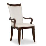 Hooker Furniture Palisade Linen Upholstered Arm Chair in White Upholstered/Fabric in Brown/White, Size 42.0 H x 22.5 W x 27.25 D in | Wayfair