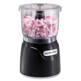 Hamilton Beach® 3 Cup Stack & Press Food Chopper, Stainless Steel in Black, Size 8.54 H x 5.2 W x 5.9 D in | Wayfair 72850