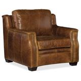 Club Chair - Hooker Furniture Yates 39.5" Wide Club Chair Leather/Genuine Leather in Brown, Size 35.5 H x 39.5 W x 40.5 D in | Wayfair SS519-01-087