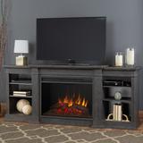 Real Flame Eliot Grand TV Stand for TVs up to 88" w/ Electric Fireplace Included Wood in Gray, Size 34.25 H in | Wayfair 1290E-AGR