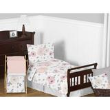 Sweet Jojo Designs Floral Toddler Bedding Set Polyester in Gray/Pink/White | Wayfair WatercolorFloral-PK-GY-Tod