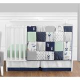 Sweet Jojo Designs Woodsy 4 Piece Crib Bedding Set Polyester in Blue/Gray/Green | Wayfair Woodsy-NV-MT-Crib-4