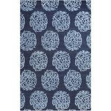 CompanyC Giadino Floral Handmade Flatweave Indigo Area Rug Viscose/Cotton/Wool in Blue, Size 96.0 W x 0.25 D in | Wayfair 10723-INDG-8X10