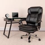 Flash Furniture Hercules 24/7 Intensive Use Big & Tall Executive Ergonomic Office Chair Upholstered/Metal in Black/Gray | Wayfair GO-2078-LEA-GG