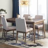 George Oliver Azra Dining Set Wood/Upholstered Chairs in Brown/Gray | Wayfair CC8163E0F9474086AE5324AAD85EFA80