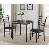 Latitude Run® Kandi 3 Piece Dining Set Wood/Metal/Upholstered Chairs in Black/Brown, Size 30.0 H in | Wayfair F757D39C4D3F41BC8EB2313D20FE3F92