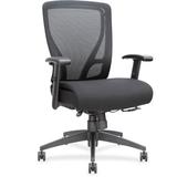 Lorell Mesh Task Chair Wood/Upholstered in Black/Brown, Size 27.0 W x 25.6 D in | Wayfair 40204