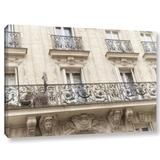 Fleur De Lis Living 'Paris Façade' Photographic Print on Wrapped Canvas in White, Size 24.0 H x 36.0 W x 2.0 D in | Wayfair LTDR7530 41004816