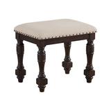 Birch Lane™ Cirila Vanity Stool Polyester/Wood/Upholstered in Brown, Size 19.5 H x 22.0 W x 16.0 D in | Wayfair LRFY7406 37478953