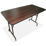 Lorell Rectangular Folding Table Plastic/Resin/Plastic/Metal in Brown, Size 30.0 H x 60.0 W x 30.0 D in | Wayfair 65755