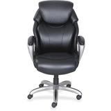Lorell Wellness by Design Executive Chair Upholstered, Leather in Black/Gray, Size 25.5 W x 19.5 D in | Wayfair 46697