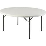 Lorell Circular Folding Table Plastic/Resin in White, Size 29.25 H x 48.0 W x 49.0 D in | Wayfair 60327