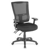 Lorell Mesh Task Chair Wood/Upholstered/Mesh in Black/Brown, Size 40.6 H x 26.0 W x 26.0 D in | Wayfair LLR85561