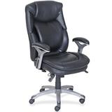 Lorell Wellness by Design Executive Chair Upholstered, Leather in Black/Gray, Size 42.5 H x 31.75 D in | Wayfair 47920