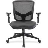 Lorell Mesh Task Chair Wood/Upholstered in Black/Brown, Size 35.0 H x 30.5 D in | Wayfair 84584