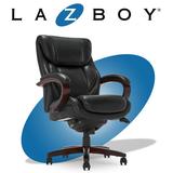 La-Z-Boy Bellamy Executive Office Chair w/ Memory Foam Cushions Upholstered in Black, Size 43.5 H x 26.75 W x 30.25 D in | Wayfair 45783A