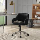 Mercury Row® Task Chair Upholstered, Leather in Black, Size 31.1 H x 23.6 W x 25.2 D in | Wayfair MCRR2047 25593660
