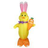 Northlight Seasonal Inflatable Easter Chick Carrot Decoration Polyester in Yellow, Size 84.0 H x 39.0 W x 30.0 D in | Wayfair MHE0035