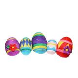 Northlight Seasonal 10' Inflatable Lighted Easter Eggs Outdoor Decoration Polyester in Blue/Indigo/Red, Size 48.0 H x 120.0 W x 24.0 D in | Wayfair