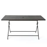 Orren Ellis Belynda Foldable Dining Table Metal in Brown, Size 29.0 H in | Wayfair ORNE4467 42418935