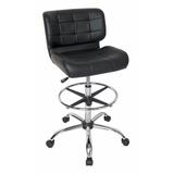 Orren Ellis Delvecchio Drafting Chair Upholstered/Metal in Black/Gray, Size 23.5 W x 23.5 D in | Wayfair ORNE7528 43874958