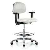 Perch Chairs & Stools Drafting Chair Aluminum/Upholstered in Gray, Size 32.0 H x 24.0 W x 24.0 D in | Wayfair MLTKC2-BAD-FR
