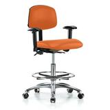 Perch Chairs & Stools Drafting Chair Aluminum/Upholstered in Orange, Size 32.0 H x 24.0 W x 24.0 D in | Wayfair MLTKC2-BOR-FR