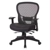 Office Star Products Space Seating Ergonomic Mesh Task Chair Wood/Upholstered/Mesh in Black/Brown, Size 38.5 H x 26.0 W x 24.5 D in | Wayfair