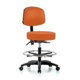 Perch Chairs & Stools Drafting Chair Upholstered, Solid Wood in Orange, Size 32.5 H x 24.0 W x 24.0 D in | Wayfair WLTR2-BOR-FR
