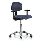 Perch Chairs & Stools Drafting Chair Aluminum/Upholstered in Blue/Black, Size 32.0 H x 24.0 W x 24.0 D in | Wayfair MLTKC2-BIM