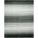 Orren Ellis Hayter Striped Hand-Knotted Area Rug Viscose in Gray, Size 96.0 W x 0.5 D in | Wayfair ORNL1973 45196362